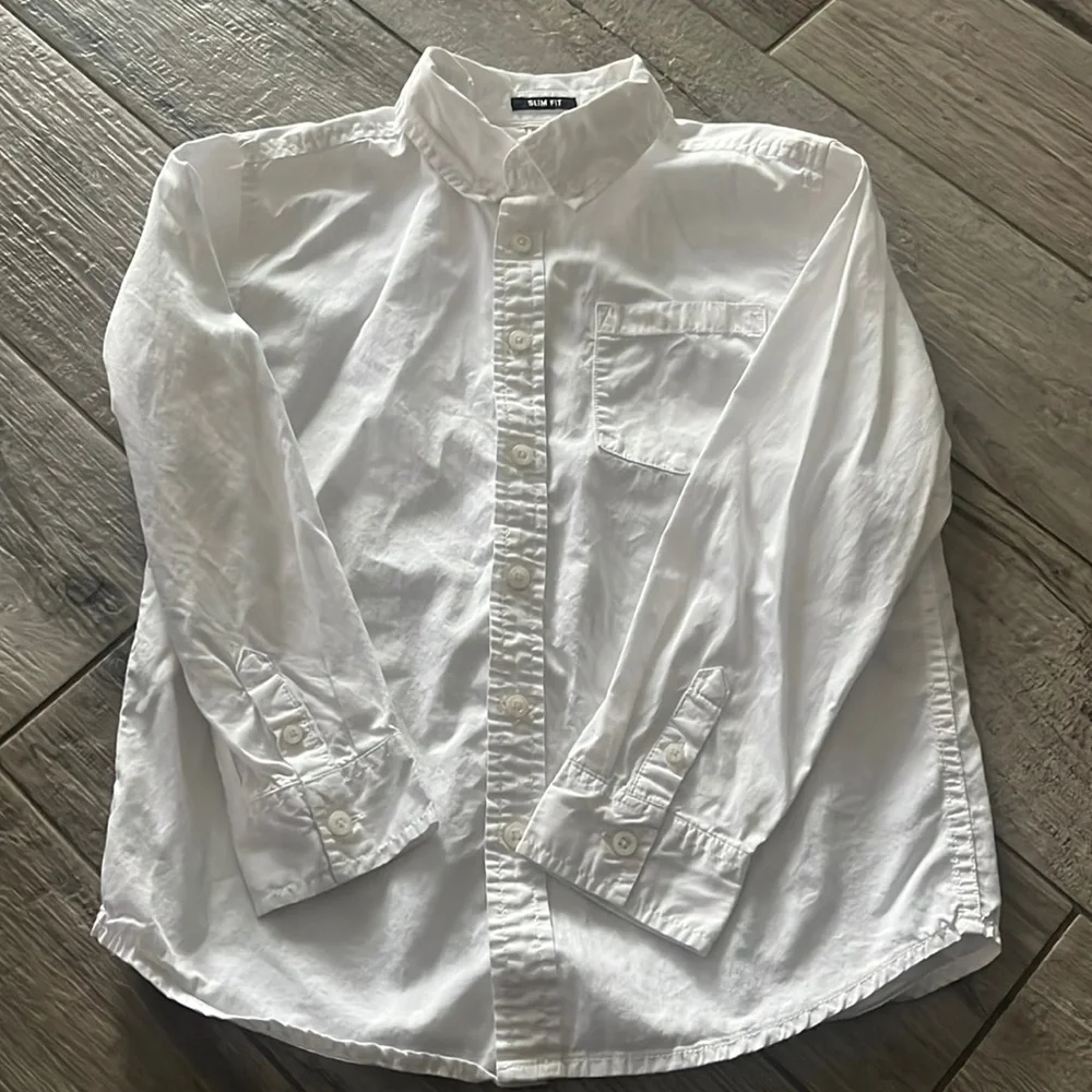 EUC Gymboree white button down shirt, sz 7/8